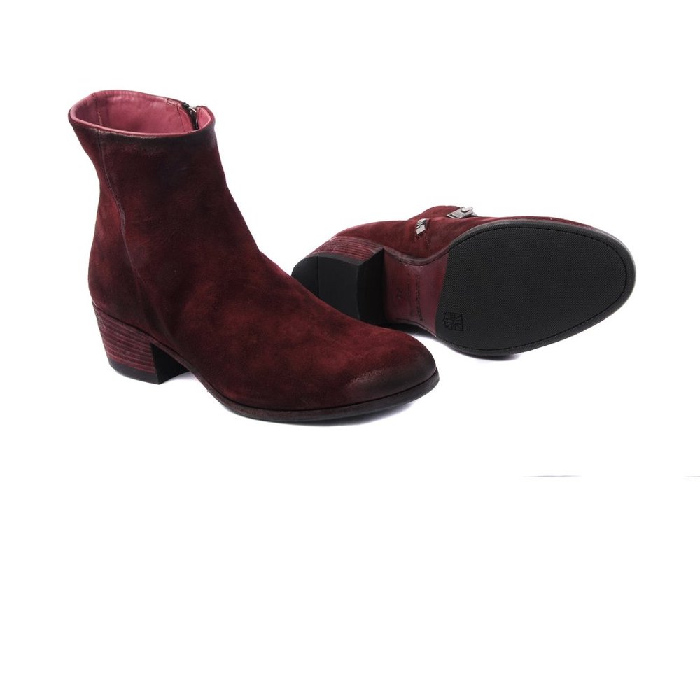 Pantanetti Ankle Boot in hand-died and washed Suede Burgundy - Picture 5 of 6